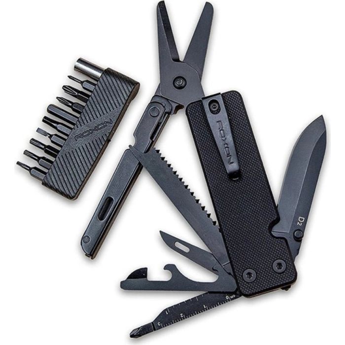 Мультитул Roxon KS2E Noir, чорне лезо, чорний (KS2ENoir)
