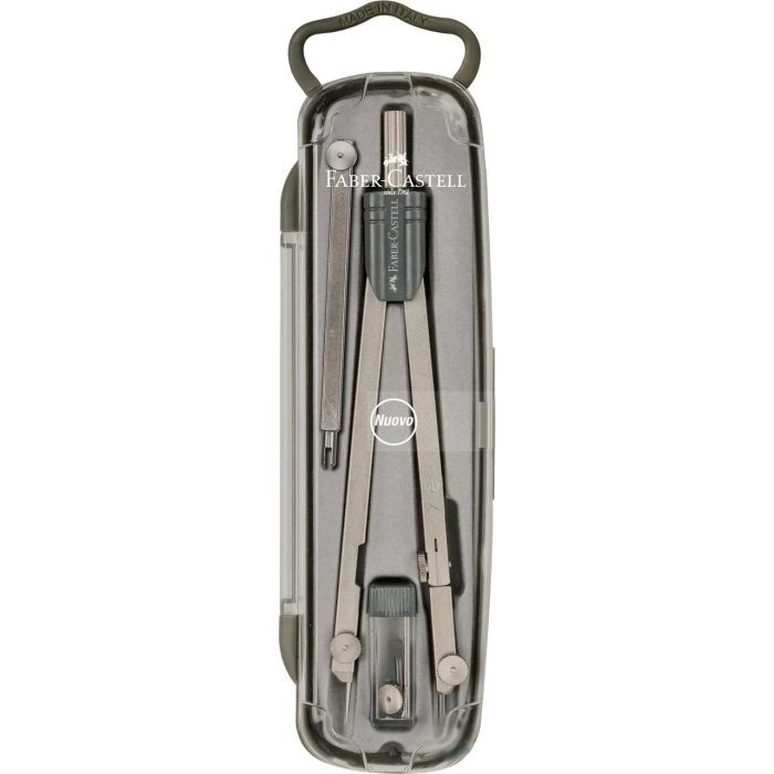 Циркуль Faber-Castell Compass brass "School" з подовжувачем, діаметр до 380 мм (21652)