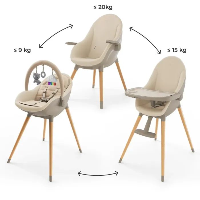 Стілець для годування Kinderkraft 2 в 1 Fini Up Beige (5902533930104) зображення 6