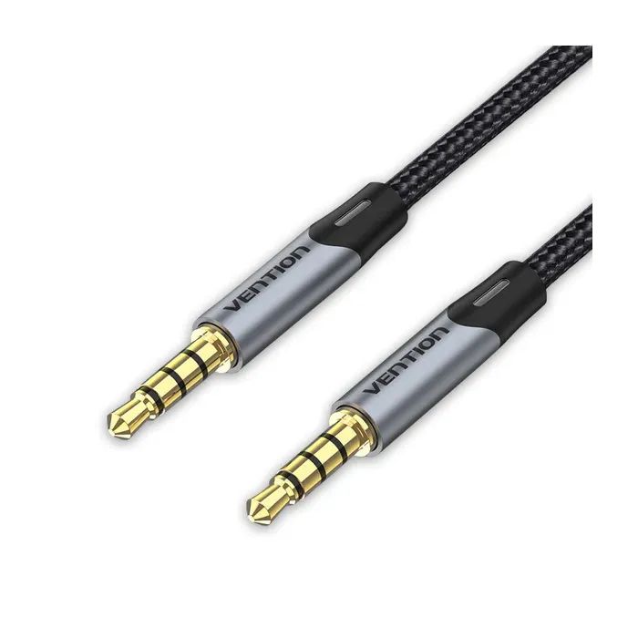 Кабель мультимедийный 3.5mm M to 3.5mm M 0.5m (4pin) gray Vention (BAQHD)
