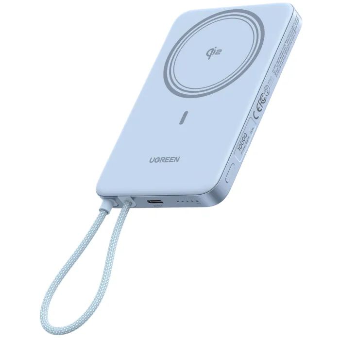 Батарея універсальна Ugreen 10000mAh 30W 1xUSB-C + 15W Magnetic Wireless + cable USB-C blue (65839B) зображення 5