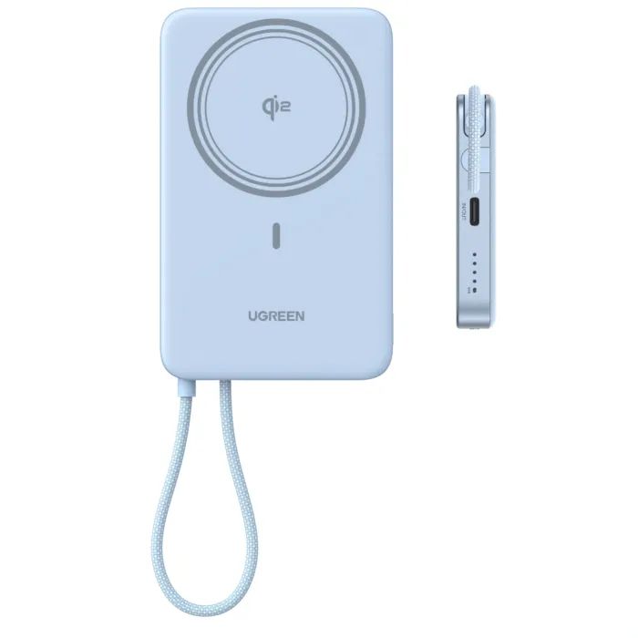 Батарея універсальна Ugreen 10000mAh 30W 1xUSB-C + 15W Magnetic Wireless + cable USB-C blue (65839B) зображення 7