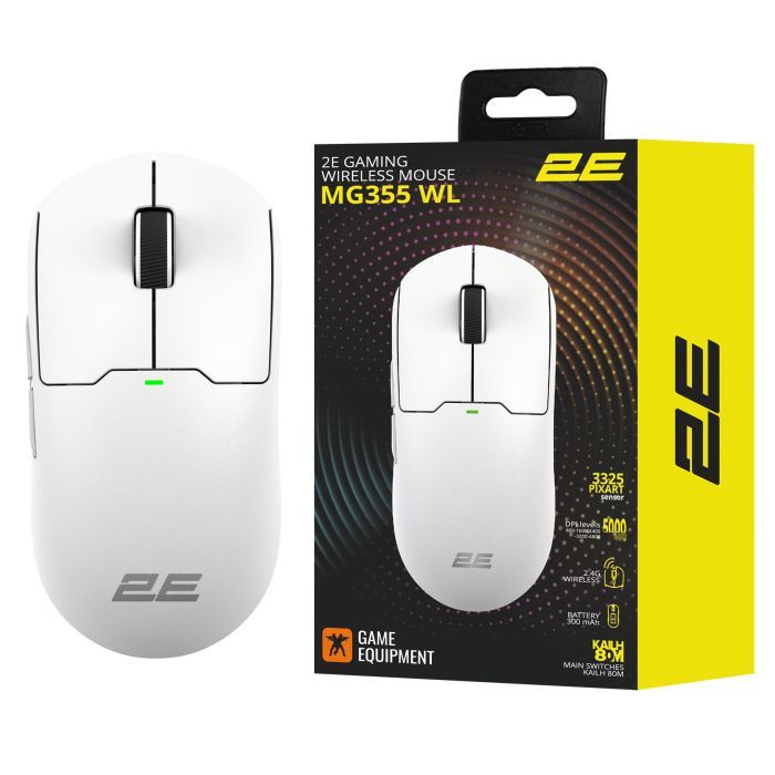 Мышка 2E MG355 WL Wireless/USB White (2E-MG355UWT-WL) изображение 9