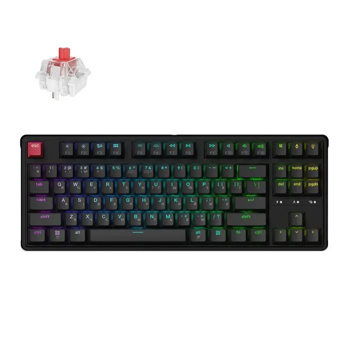 Клавиатура Keychron C3 Max Super Red Switch RGB Wireless/Bluetooth/USB UA Black (C3M-H1-UA) изображение 4