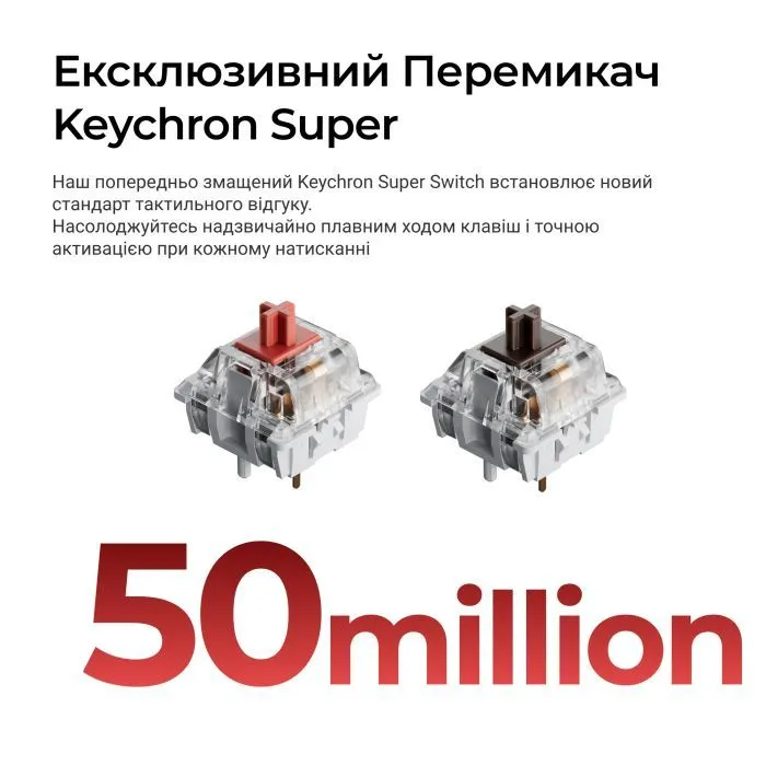 Клавиатура Keychron C3 Max Super Red Switch RGB Wireless/Bluetooth/USB UA Black (C3M-H1-UA) изображение 6