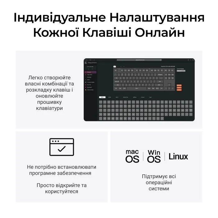 Клавиатура Keychron C3 Max Super Red Switch RGB Wireless/Bluetooth/USB UA Black (C3M-H1-UA) изображение 9