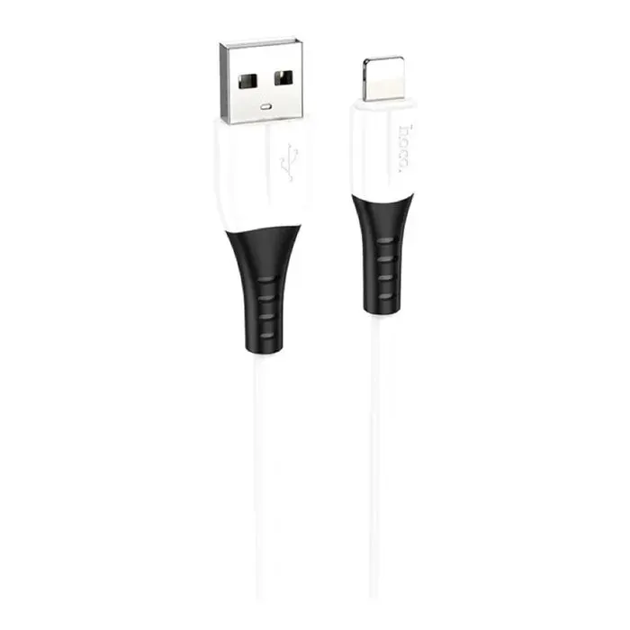 Дата кабель USB 2.0 AM to Lightning 1.0m 2.4A silicone X82 white HOCO (6931474768544)
