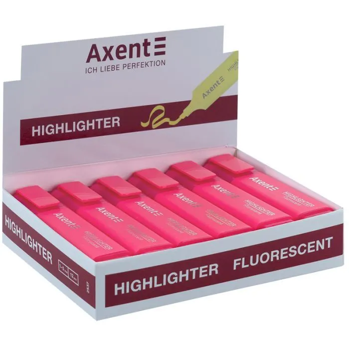 Маркер Axent Highlighter 2537-A, 1-5 мм клиноп. розовый (2537-10-A) изображение 2