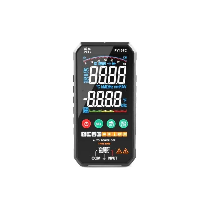 Цифровий мультиметр Fuyi FY107C, V, A, Ω, C, F, температура, тест діодів, ємність (FY107C) зображення 3