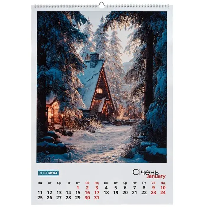 Календарь Buromax настенный А2 2027 год, 1 пружина, Fairytale landscapes (BM.210651) изображение 2