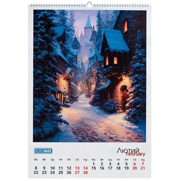 Календарь Buromax настенный А2 2027 год, 1 пружина, Fairytale landscapes (BM.210651) изображение 3