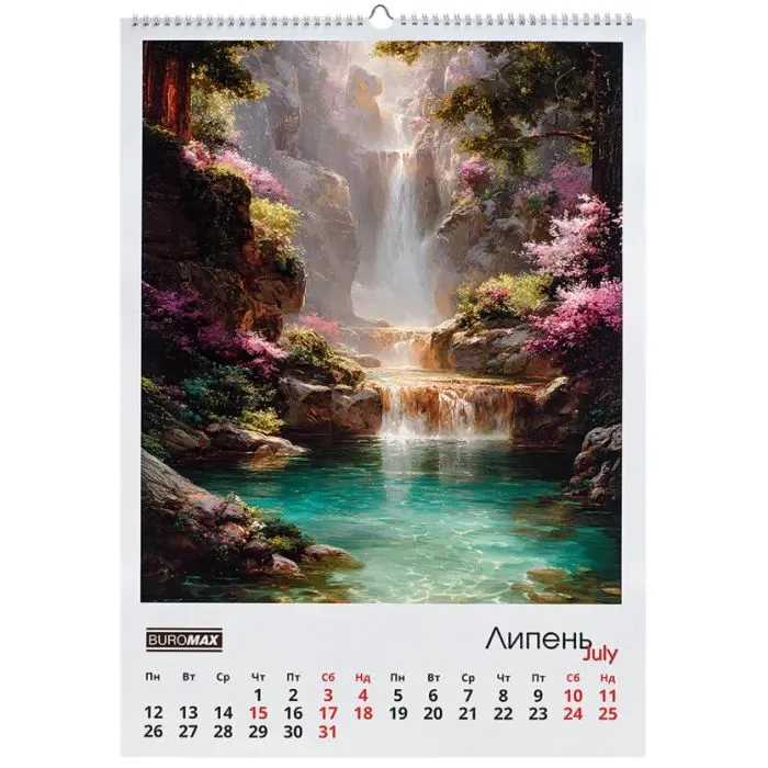 Календарь Buromax настенный А2 2027 год, 1 пружина, Fairytale landscapes (BM.210651) изображение 8