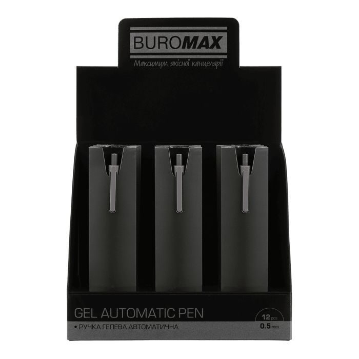 Ручка гелева Buromax автоматична SILK, 0,5 мм, сині чорнила, синя (BM.83100-02) зображення 5