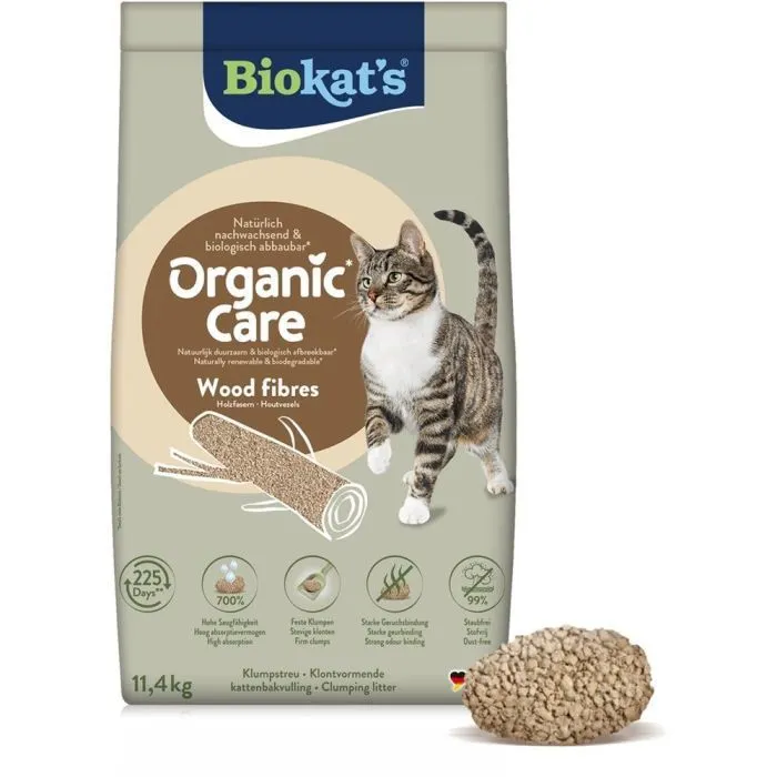 Наполнитель для туалета Biokat's Organic Care деревянный 30 л/11.4 кг (4002064617510) изображение 2