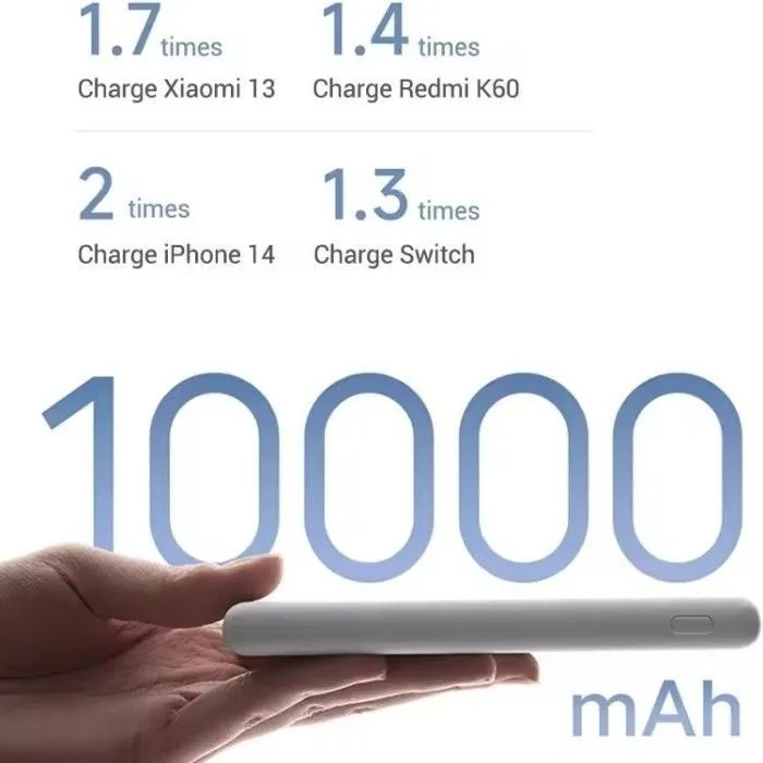 Батарея универсальная Xiaomi 10000mAh 22.5W Lite White (BHR9350GL) изображение 6