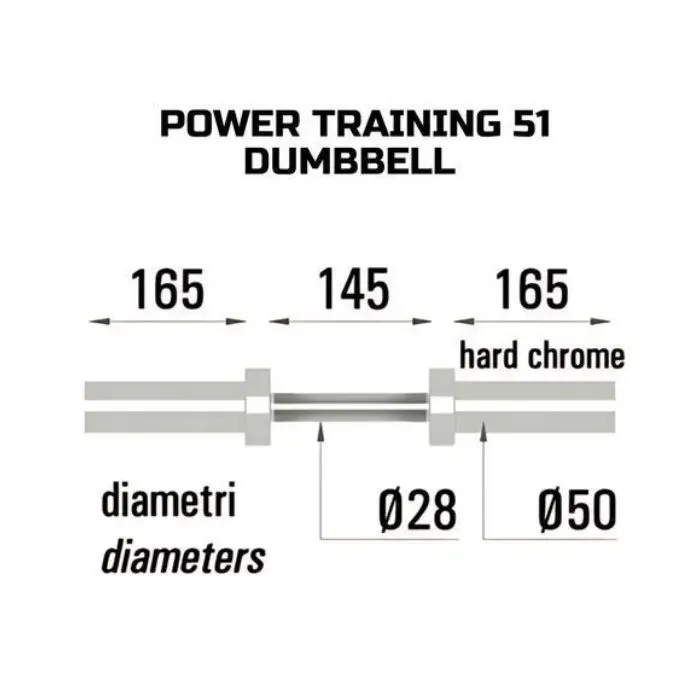 Гриф Toorx гантельний Power Training 51 см 50 мм (MCO-51) (932183) зображення 2