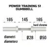 Гриф Toorx гантельний Power Training 51 см 50 мм (MCO-51) (932183) зображення 2