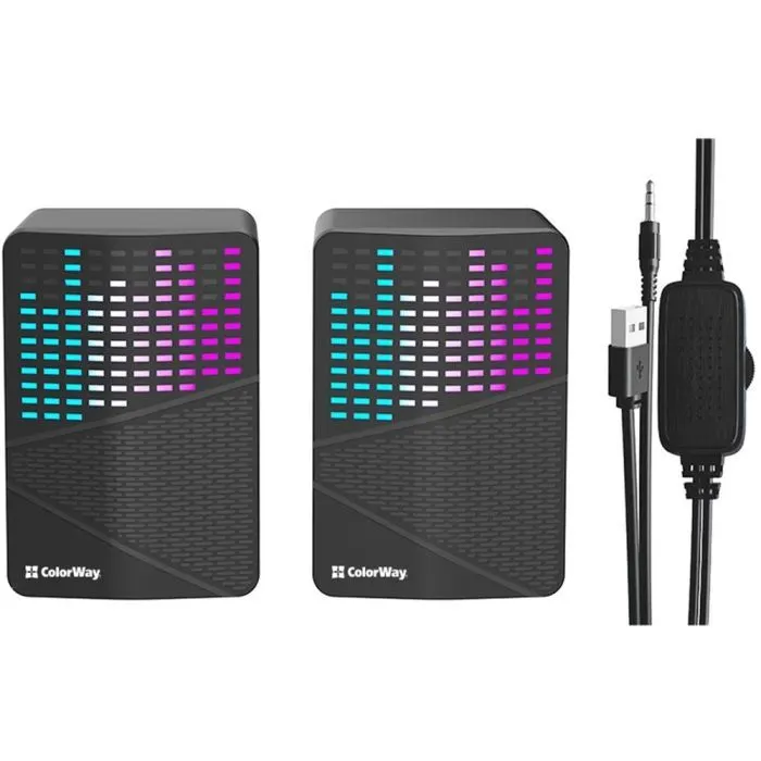 Акустическая система ColorWay SoundWave 2.0 RGB USB Black (CW-SPU06BK) изображение 2