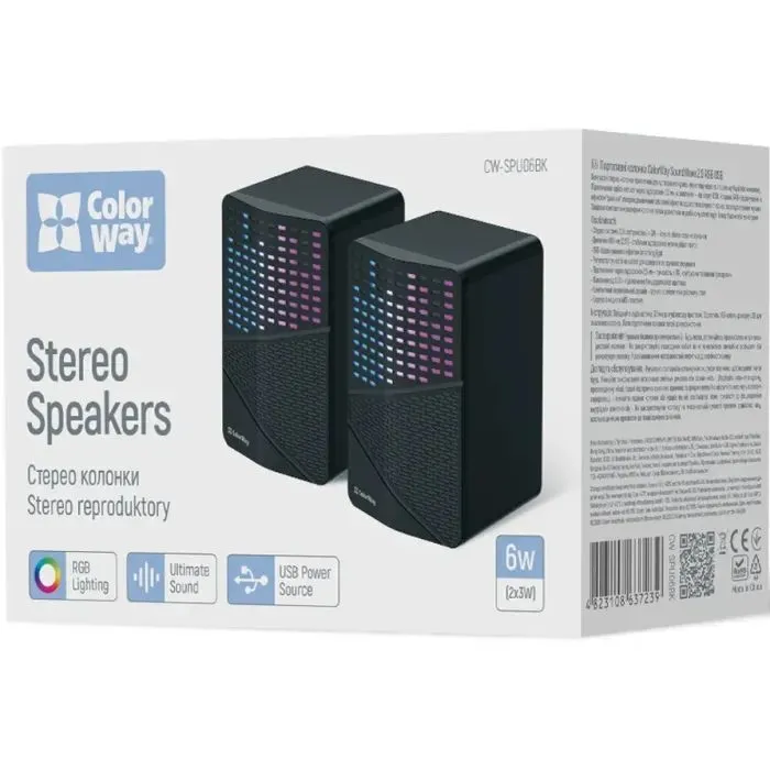 Акустическая система ColorWay SoundWave 2.0 RGB USB Black (CW-SPU06BK) изображение 4