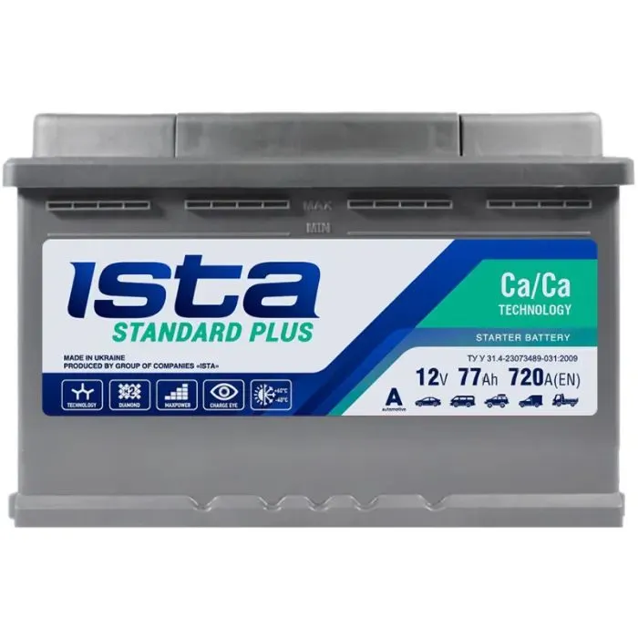 Акумулятор автомобільний ISTA Standard Plus 77 Аh 720А R+ (L3)
