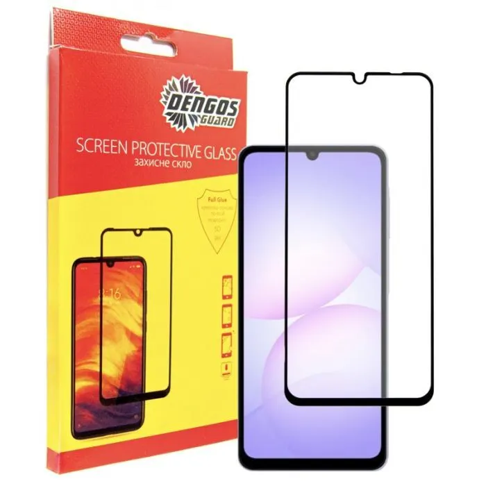Стекло защитное Dengos Full Glue Samsung Galaxy A08 Black (TGFG-455)