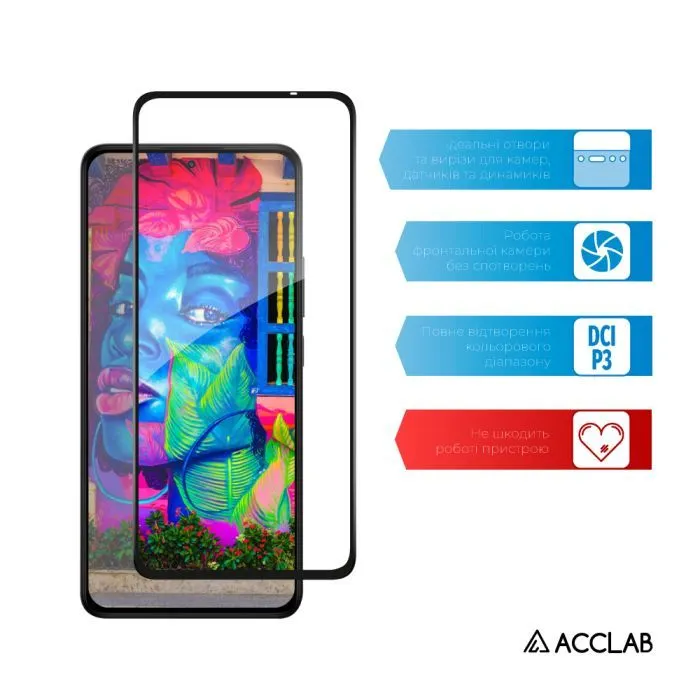 Скло захисне ACCLAB Full Glue Xiaomi Redmi Note 14 5G Black (1283126607264) зображення 5