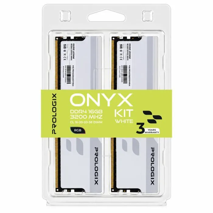Модуль памяти для компьютера DDR4 16GB (2x8GB) 3200 MHz Onyx White RGB Prologix (PRO16GB3200YWR4K) изображение 4