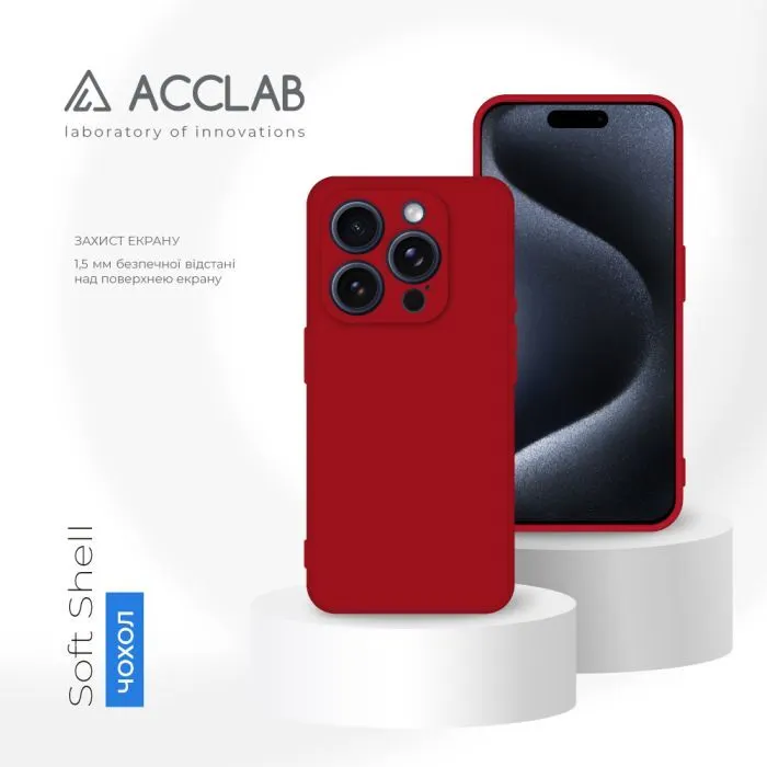Чохол до мобільного телефона ACCLAB SoftShell Apple iPhone 15 Pro Red (1283126586477) зображення 4