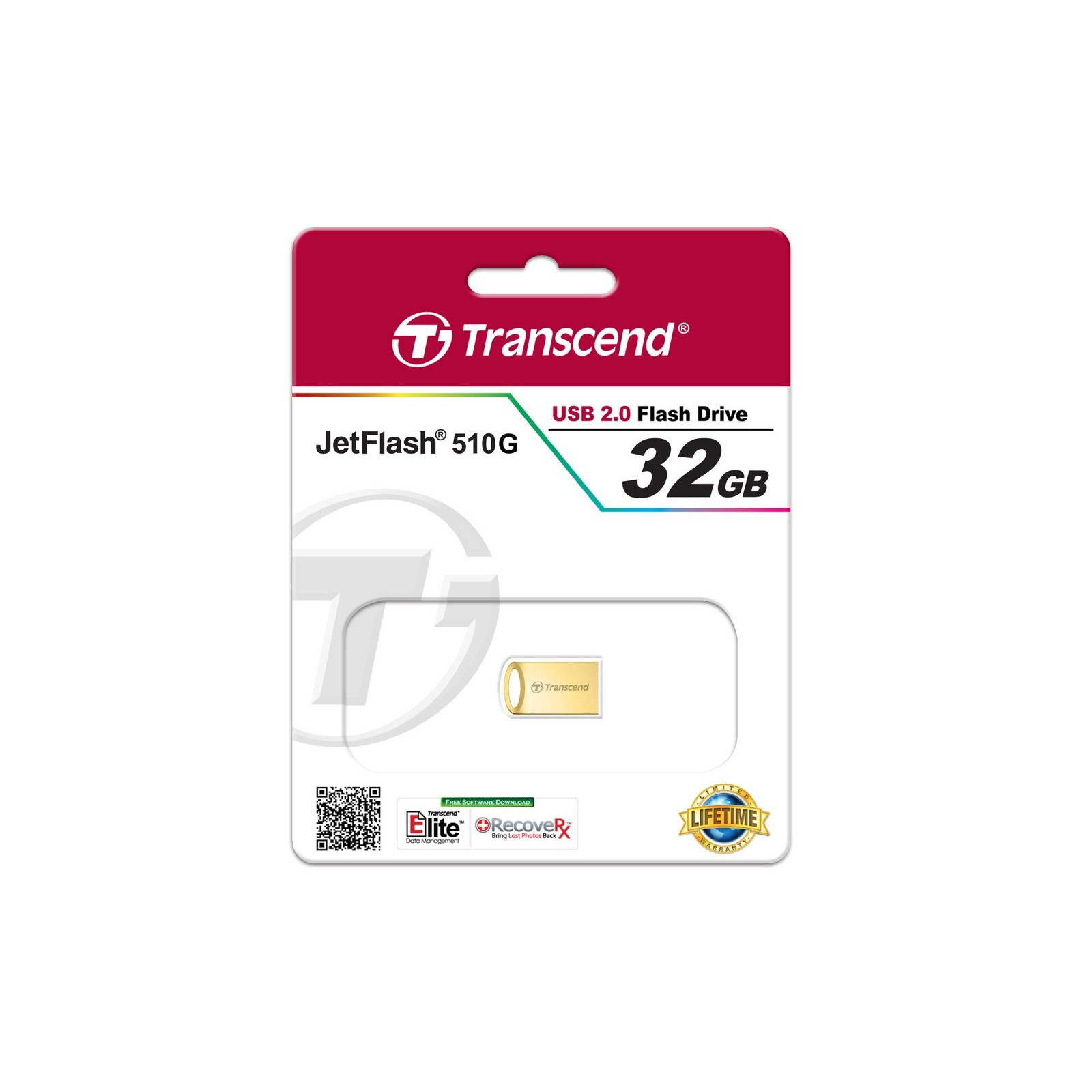 USB флеш накопичувач Transcend JetFlash 510, Gold Plating (TS32GJF510G) зображення 4