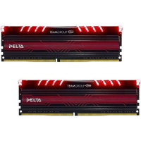 Модуль памяти для компьютера DDR4 16GB (2x8GB) 3000 MHz Delta Red LED Team (TDTRD416G3000HC16ADC01)