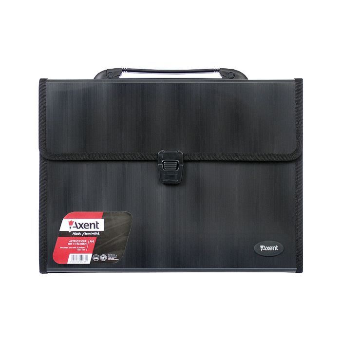 Папка - портфель Axent А4, 3 compartments, black (1601-01-А)