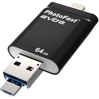 USB флеш накопитель PhotoFast 64GB i-Flashdrive EVO Plus Black USB3.0-microUSB/Lightning (EVOPLUS64GBU3)