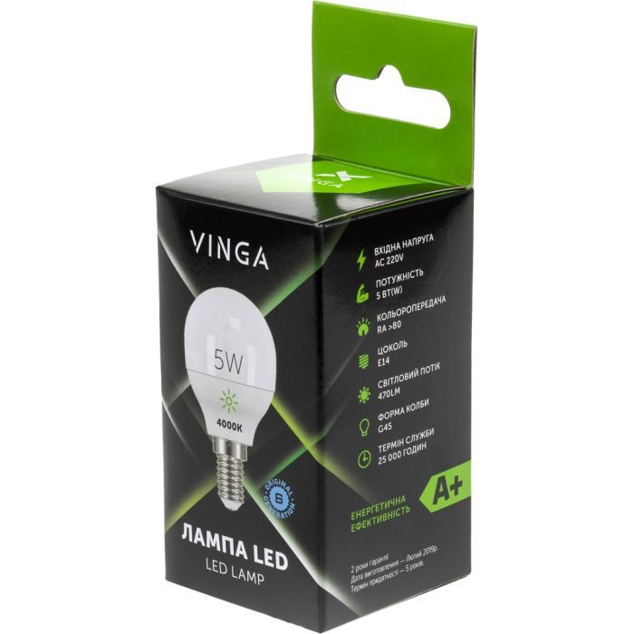 Лампочка Vinga VL-G45E14-54L зображення 4