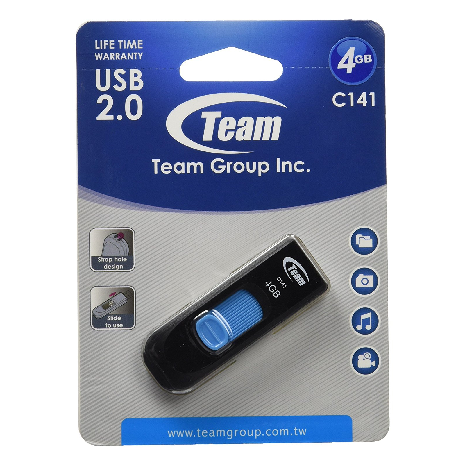 USB флеш накопичувач Team 4GB C141 Blue USB 2.0 (TC1414GL01) зображення 5