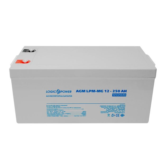 Батарея до ДБЖ LogicPower LPM MG 12В 250 Ач (4198) зображення 2