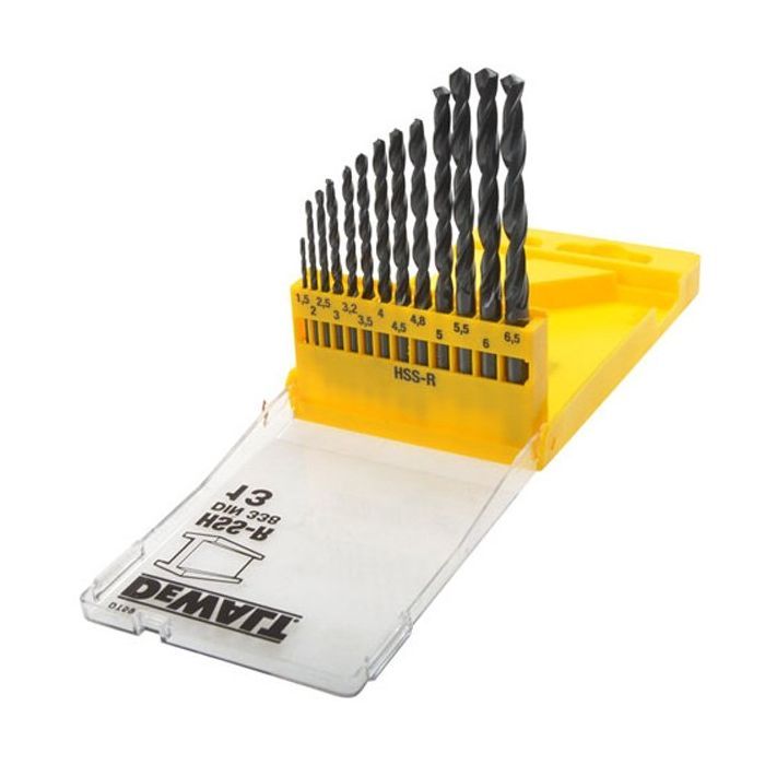 Набор сверл DeWALT HSS-R по металлу, 13шт, d=1,5-6,5мм. (DT5912) изображение 2