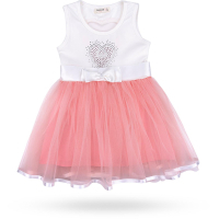 Платье детское Breeze сарафан с фатиновой юбкой и сердцем (10862-110G-peach)