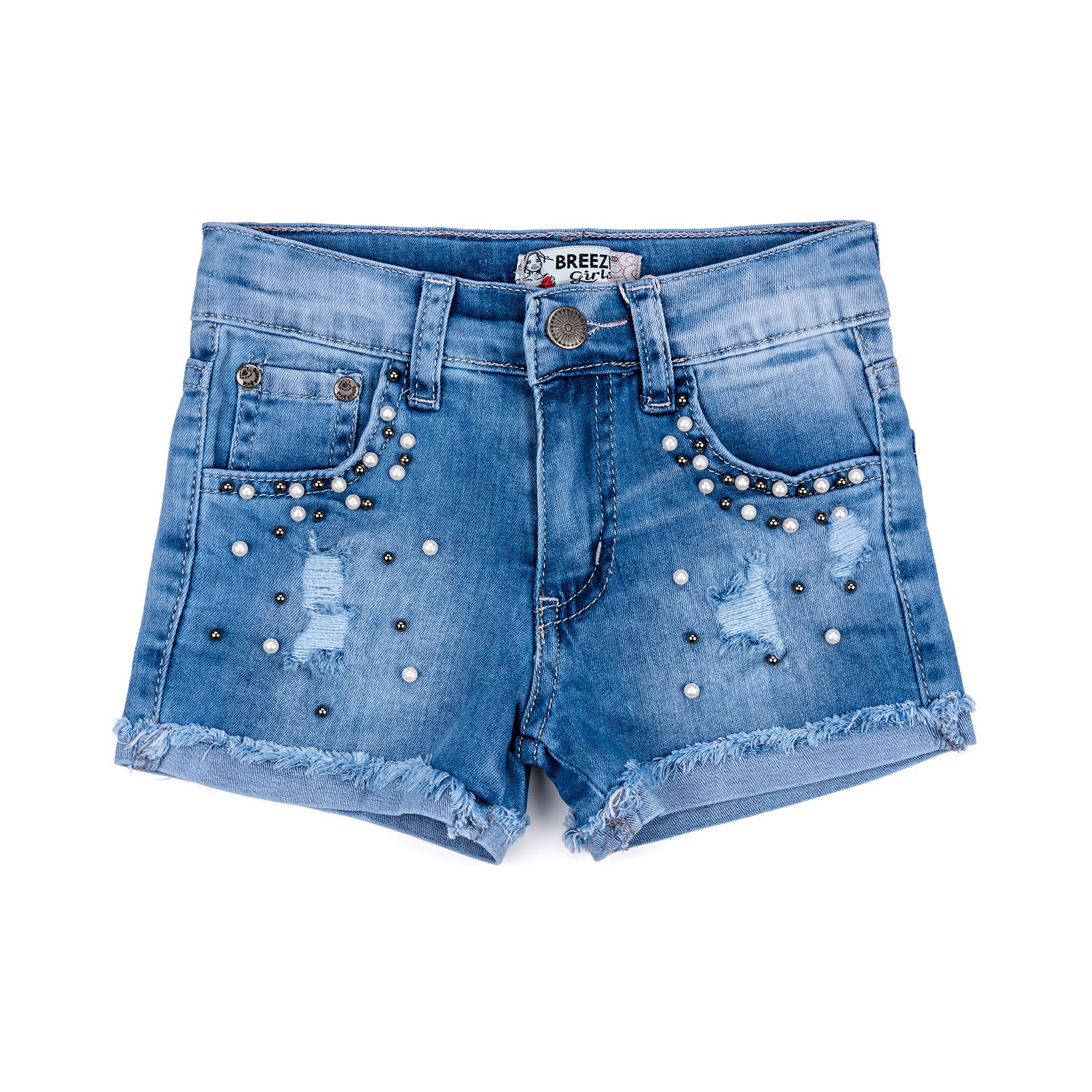 Шорты Breeze джинсовые с бусинами (20139-116G-blue)