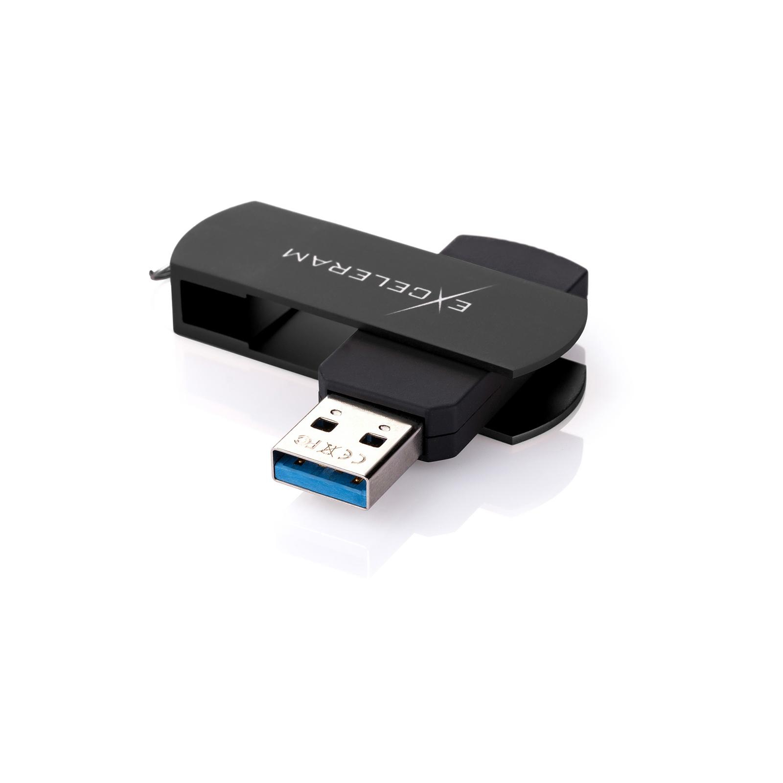 USB флеш накопичувач eXceleram 128GB P2 Series Black/Black USB 3.1 Gen 1 (EXP2U3BB128) зображення 2