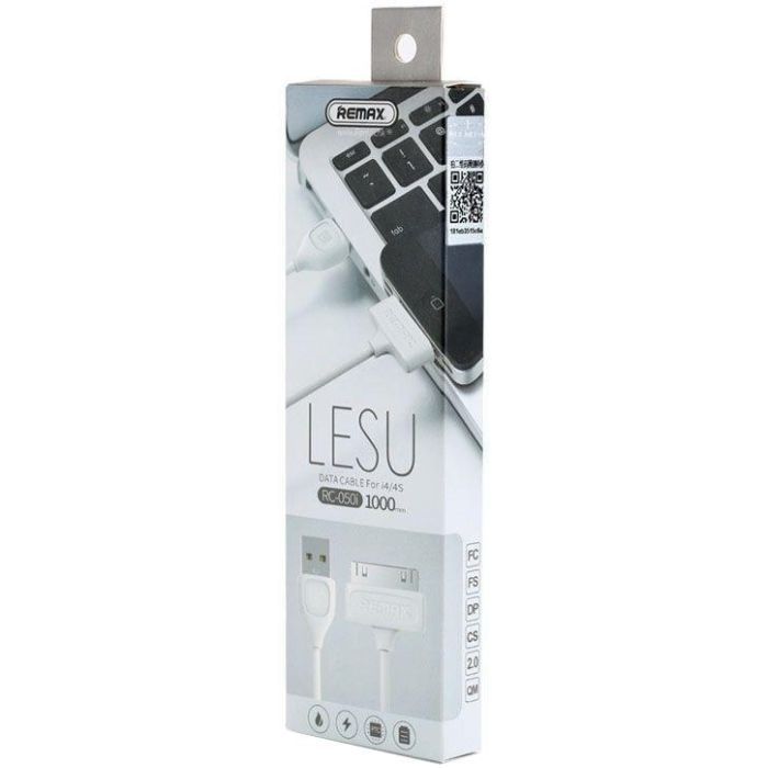 Дата кабель USB 2.0 AM to Apple 30pin 0.5m Lesu RC-050 White Remax (F_48634) изображение 2