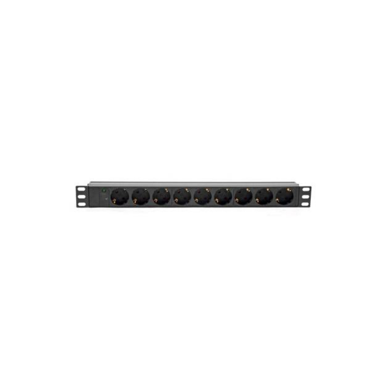 Силовой блок Ritar 19" 9 розеток, кабель 1.8m алюм. корпус без выключатя (1U-M9-K-GER / 00499)