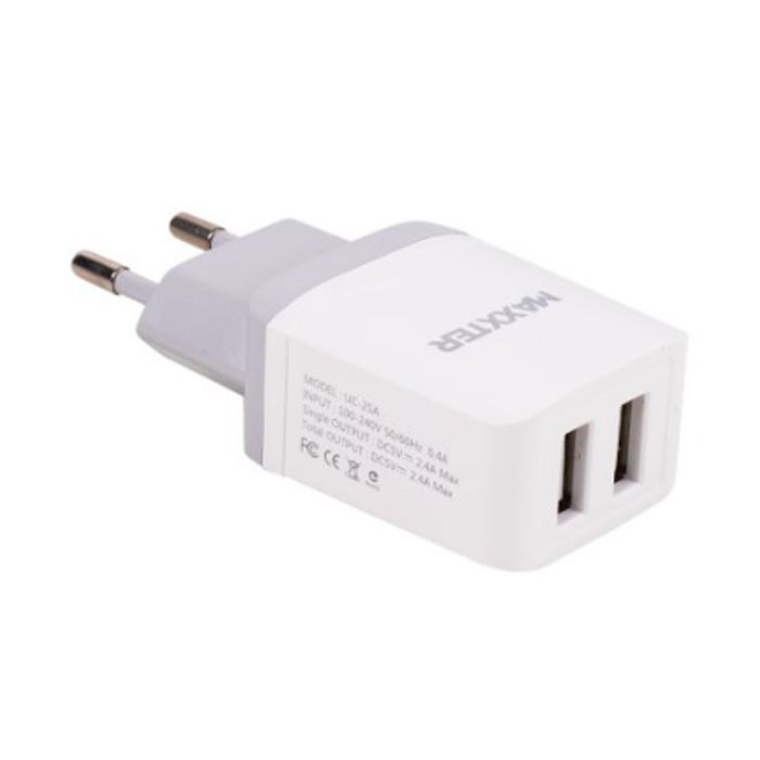 Зарядное устройство Maxxter 2 USB, 5V/2.4A (UC-25A)