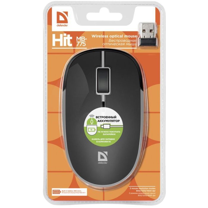 Мышка Defender Hit MB-775 Black (52775) изображение 4