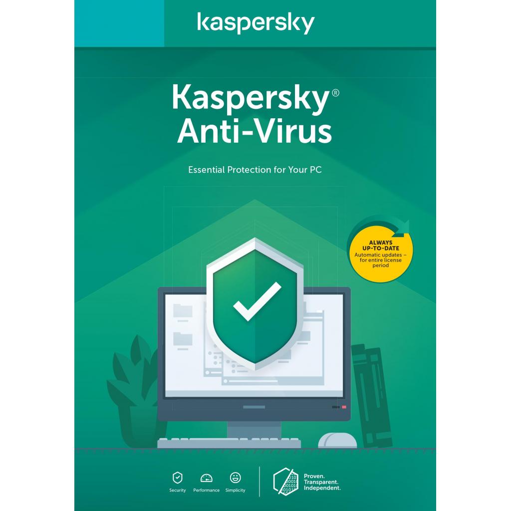 Антивірус Kaspersky Anti-Virus 2020 1 ПК 1 год Base Box (DVD-Box /No Disc) (5056244903206)