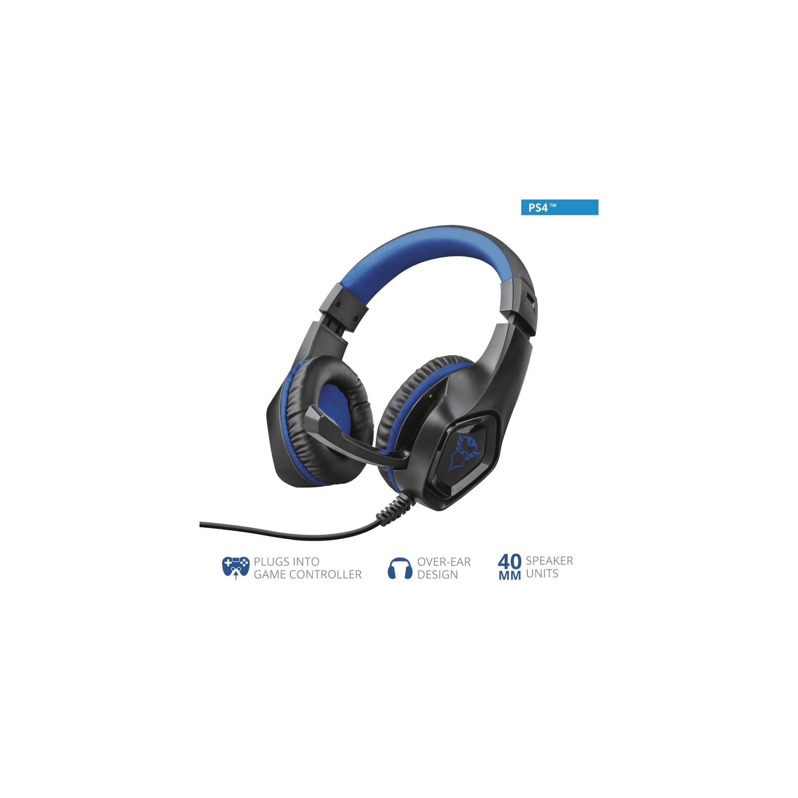 Наушники Trust GXT 404B Rana Gaming Headset for PS4 3.5mm BLUE (23309) изображение 11