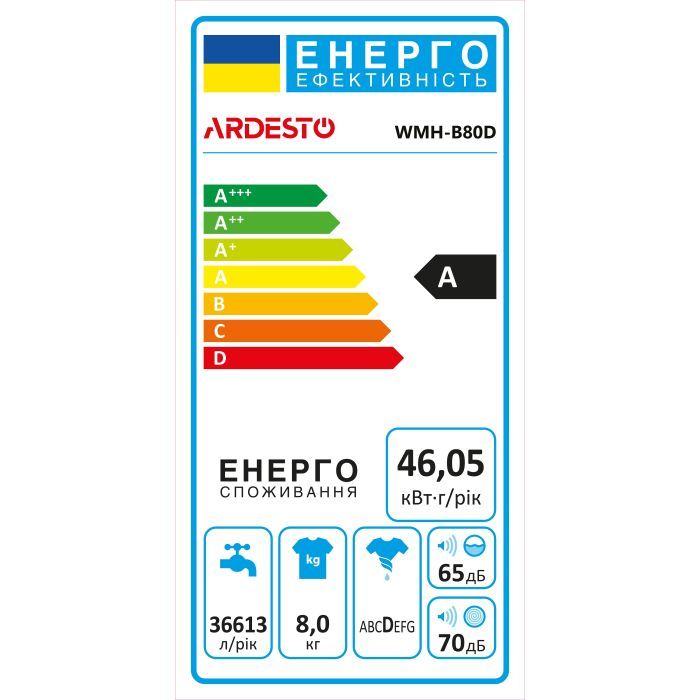 Стиральная машина Ardesto WMH-B80D изображение 10