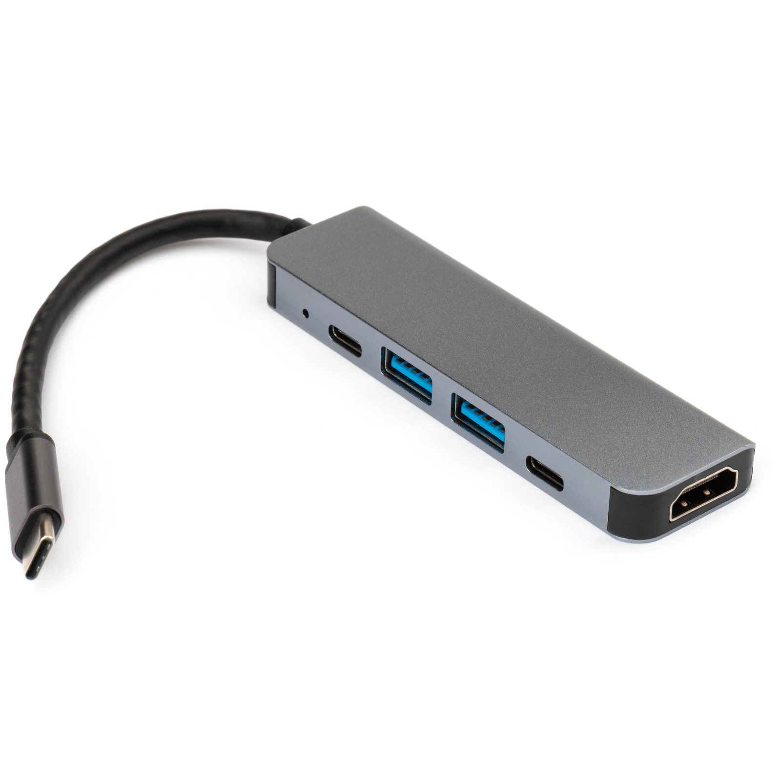 Концентратор Vinga Type-C to 4K HDMI+2*USB3.0+PD+USB-C 3.1 Gen1 aluminum (VCPHTC5AL) зображення 2