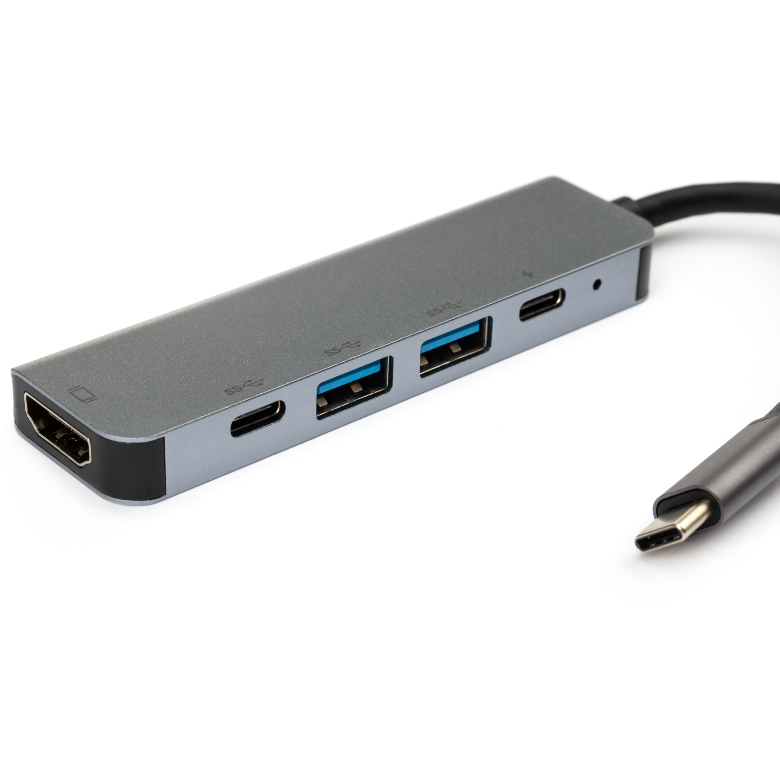 Концентратор Vinga Type-C to 4K HDMI+2*USB3.0+PD+USB-C 3.1 Gen1 aluminum (VCPHTC5AL) зображення 3