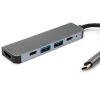 Концентратор Vinga Type-C to 4K HDMI+2*USB3.0+PD+USB-C 3.1 Gen1 aluminum (VCPHTC5AL) зображення 3