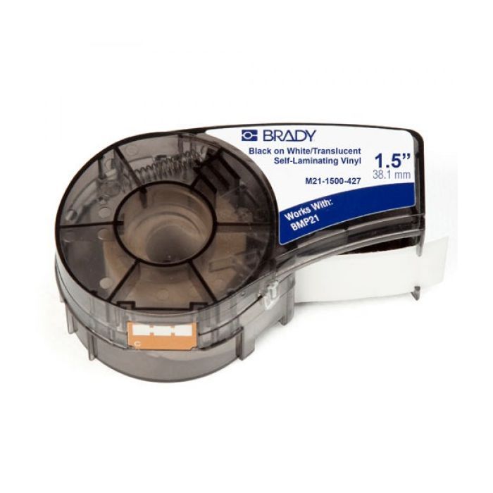 Стрічка для принтера етикеток Brady Self-laminating Vinyl, 4.0 - 8.1 мм., Black on White (M21-1500-427)